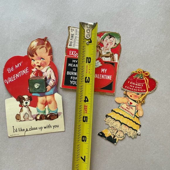 Lot of Vintage 1930s 1940s Valentines Day Cards Kitschy Cute - Picture 7 of 10